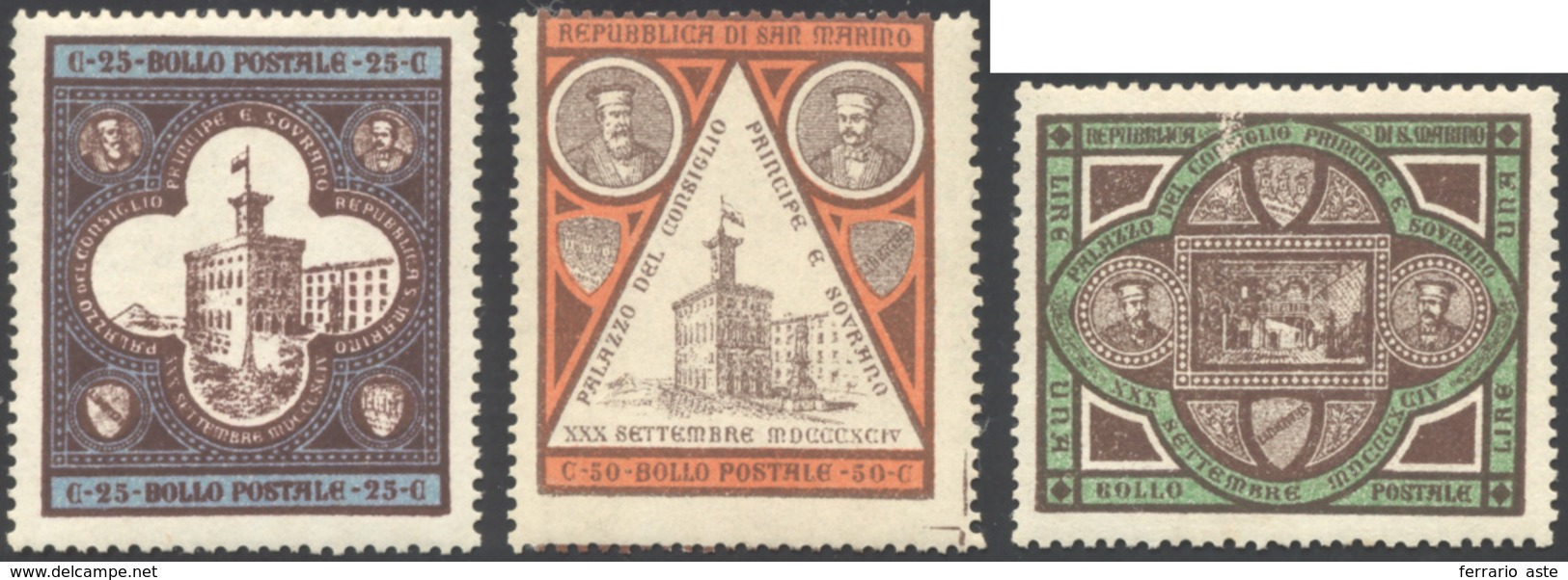 2643 1894 - Palazzo Del Governo (23/25), 25 Cent. E 1 Lira Di Ottima Centratura, Gomma Originale Integra,... - Sonstige & Ohne Zuordnung