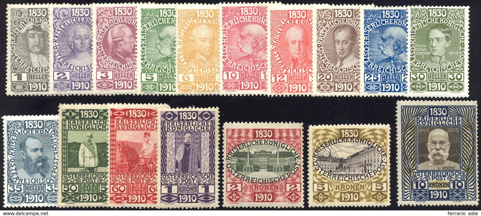 2780 AUSTRIA 1910 - 80° Anniversario Di Francesco Giuseppe I (119/135), Gomma Originale Integra, Perfetti... - Autres - Europe