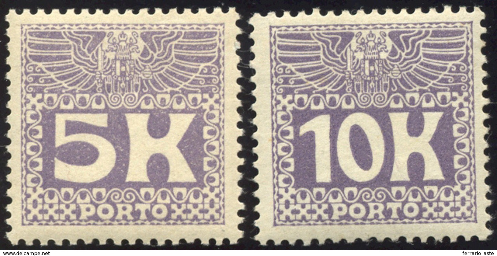 2786 AUSTRIA SEGNATASSE 1911 - Alti Valori (44/45), Gomma Integra, Perfetti. Cert. Raybaudi.... - Autres - Europe