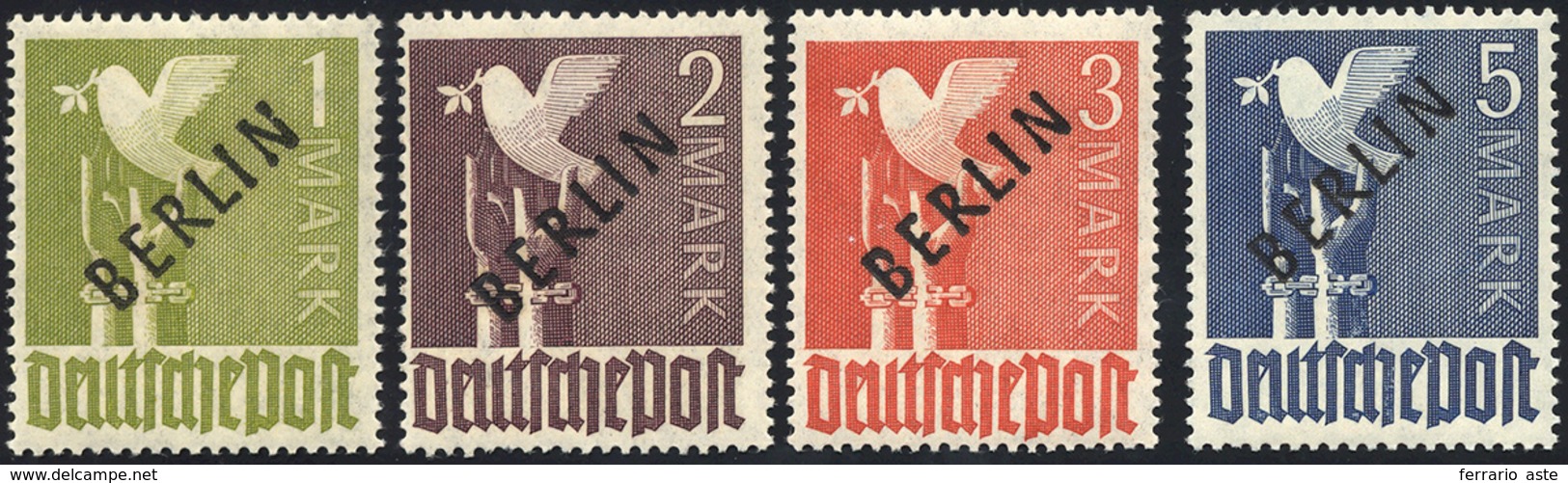 2828 GERMANIA BERLINO 1949 - 1, 2, 3, 5 M. Soprastampa BERLIN Nera (17/A-20/A), Gomma Originale Integra, ... - Sonstige - Europa