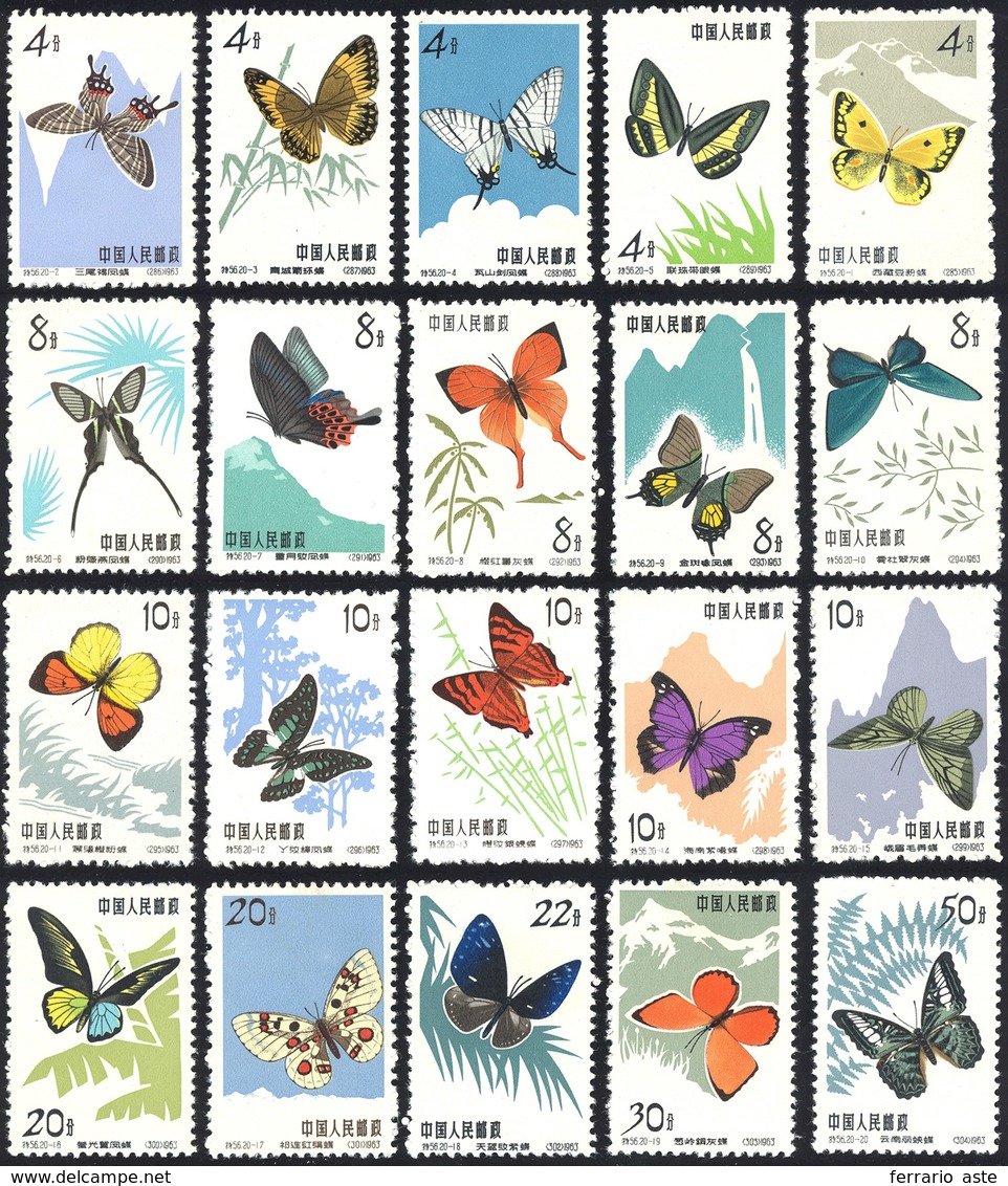 2970 1963 - Butterflies, Complete Set Of 20 Stamps (Yv.1446/1465, M. 689/698+726/735), O.g., MNH.... - Sonstige & Ohne Zuordnung