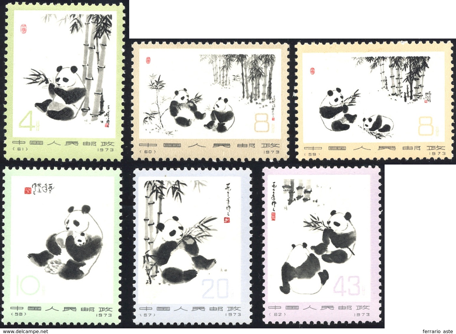 2985 1973 - Giant Panda, Complete Set Of 6 Stamps (Yv.1849/1854, M.1126/1131), O.g., Never Hinged.... - Autres & Non Classés
