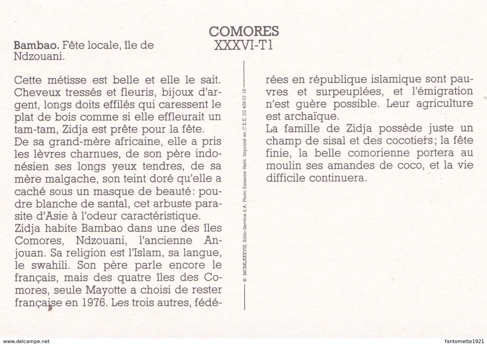 COMORES BAMBAO FETE LOCALE ILE DE NDZOUANI (dil354) - Comores