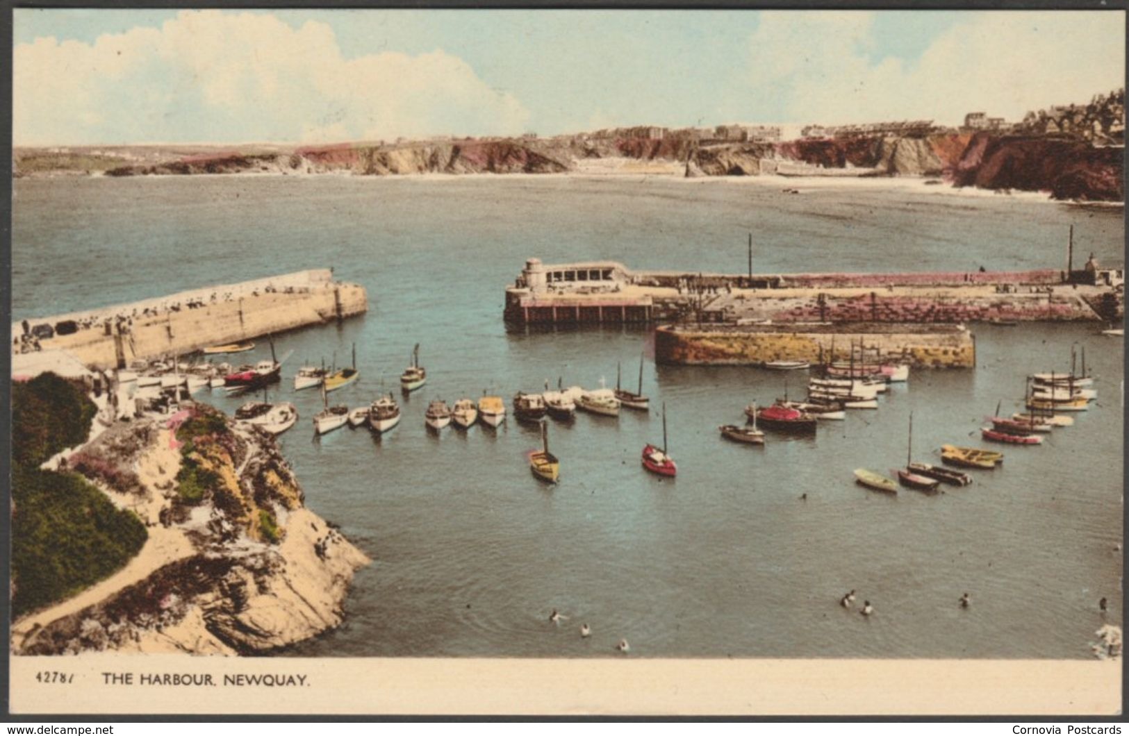 The Harbour, Newquay, Cornwall, 1961 - Harvey Barton Postcard - Newquay