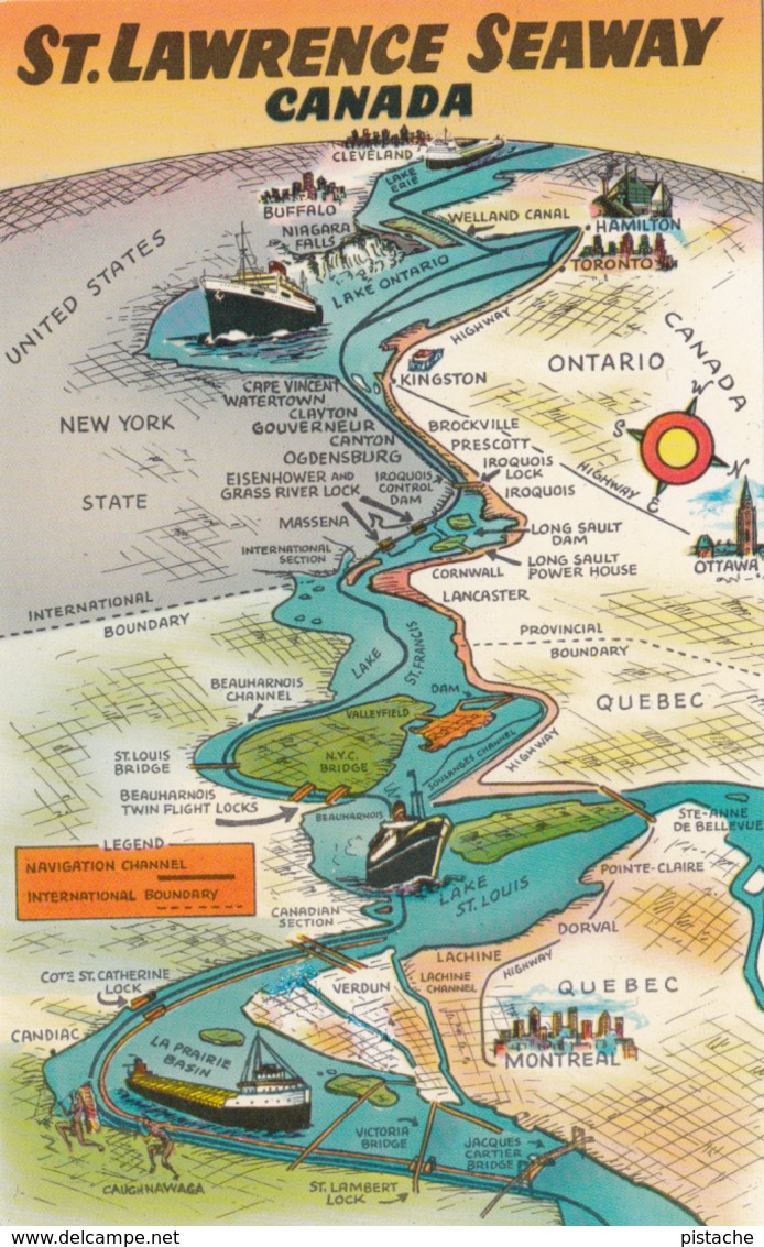 Canada USA - St. Lawrence Seaway - Voie Maritime Saint-Laurent - Canal Écluse - VG Condition - 2 Scans - Unclassified