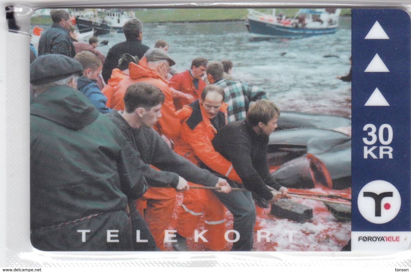 Faroe Islands, OD-032, 30 Kr , Pilot Whales 3, Mint In Blister, 2 Scans. - Faroe Islands