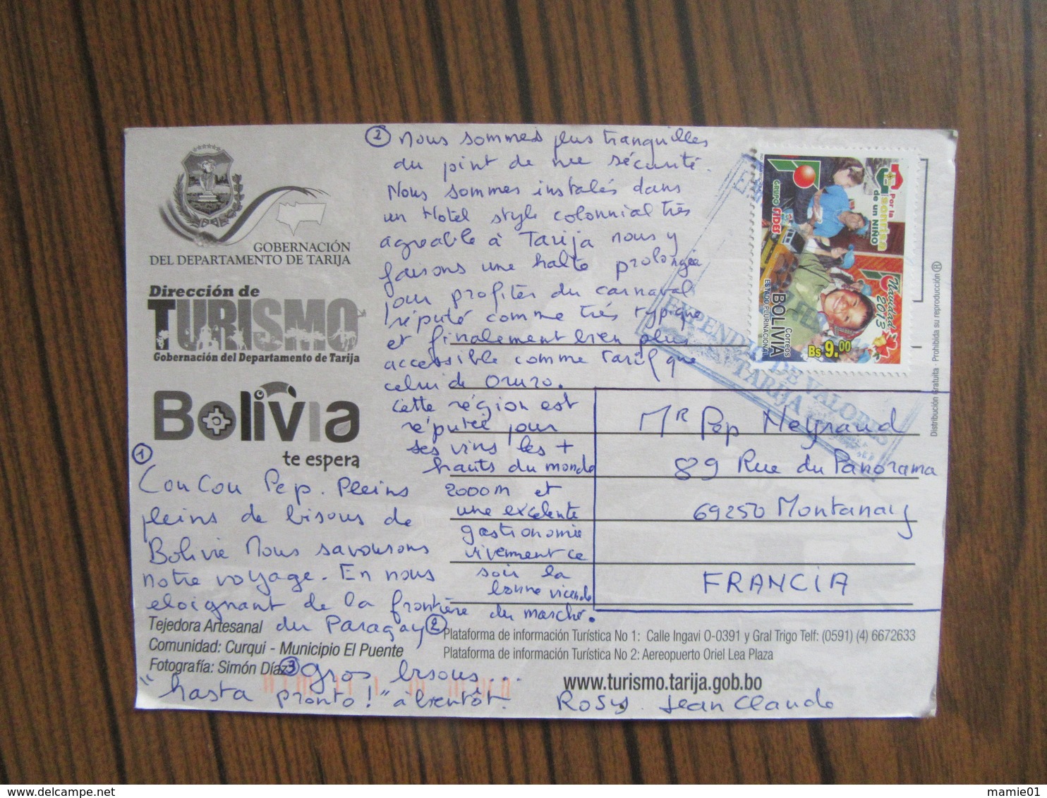 Amérique    Bolivie     Tarija    Femme Travaillant Sur Un Métier à Tisser     Joli Timbre          Carte 16x 11 - Bolivia