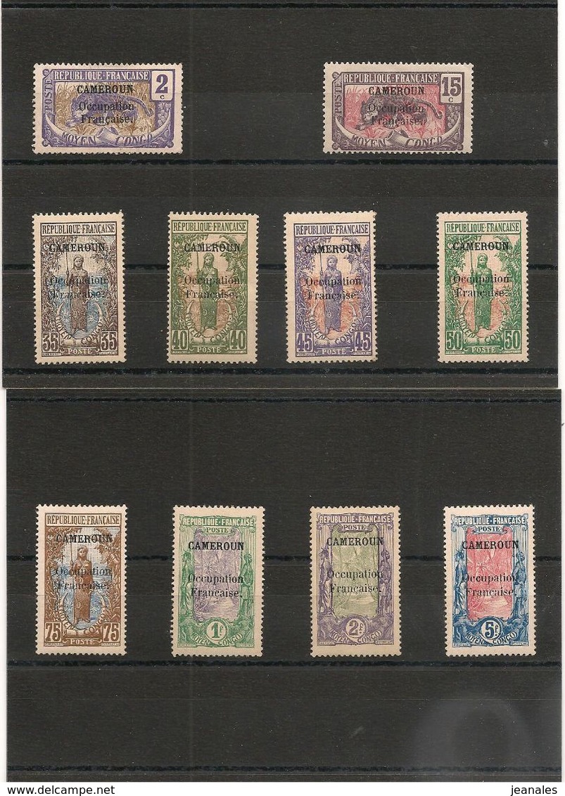 CAMEROUN Année 1916  N°Y/T : 68-72-76/83* Côte: 41,50 € - Neufs