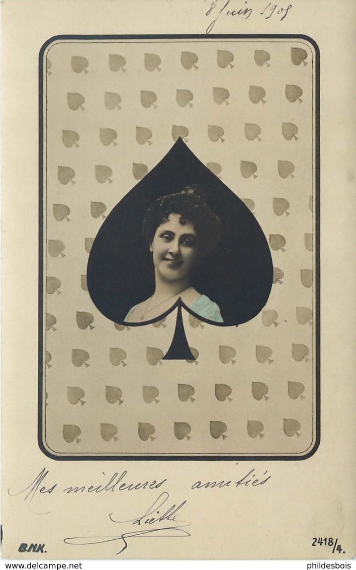 ENSEMBLE De 4 AS Portrait De Femme - Cartes à Jouer