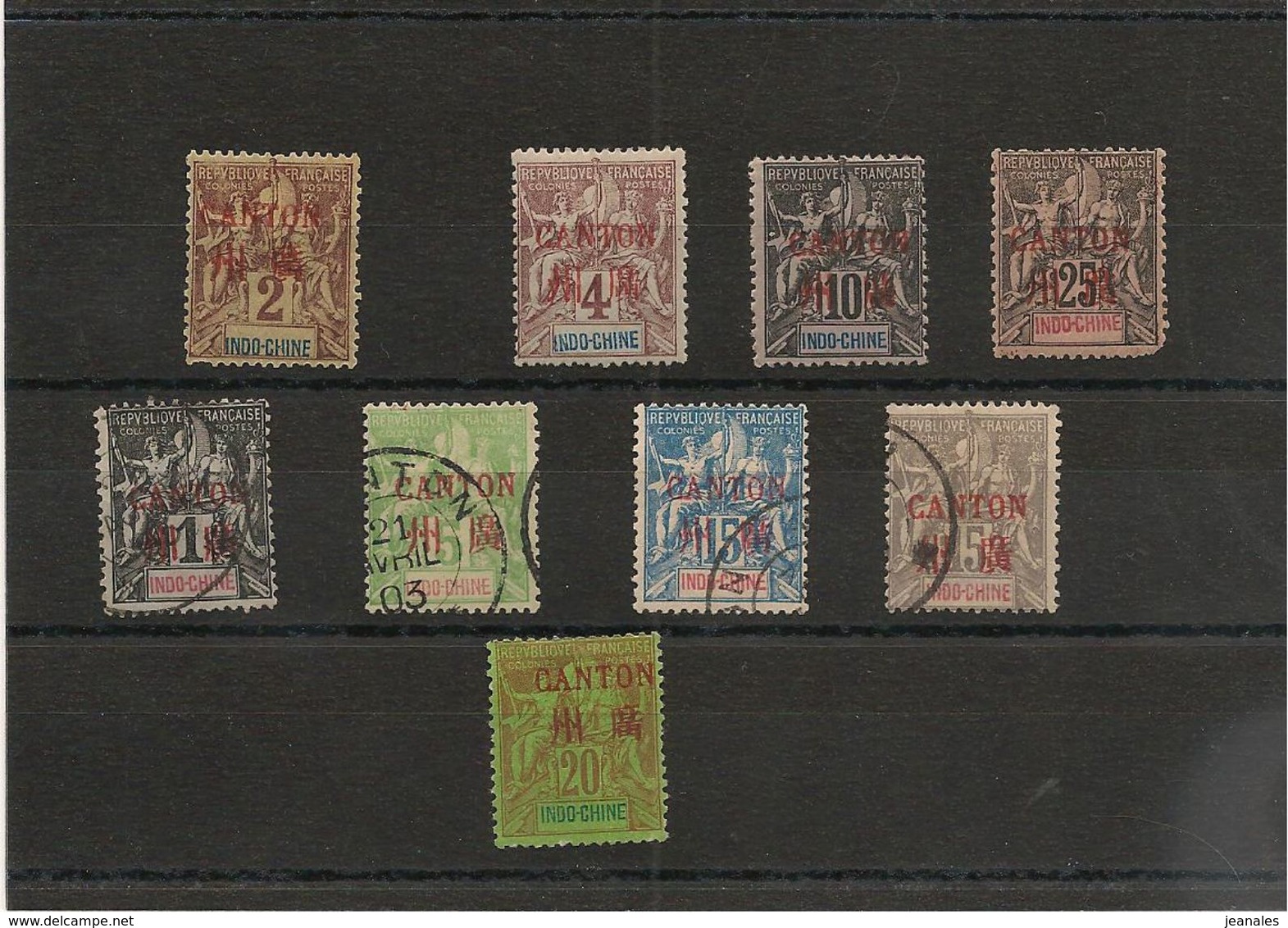 CANTON Années : 1901/02  N° Y/T: 1/3-5/10 */° Côte: 70,00 € - Unused Stamps