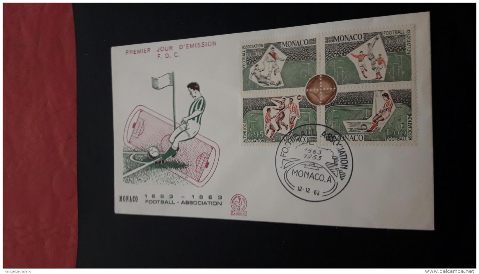 Monaco FDC 100 A&ntilde;os De La Asociacion De Futbol 1963 - FDC