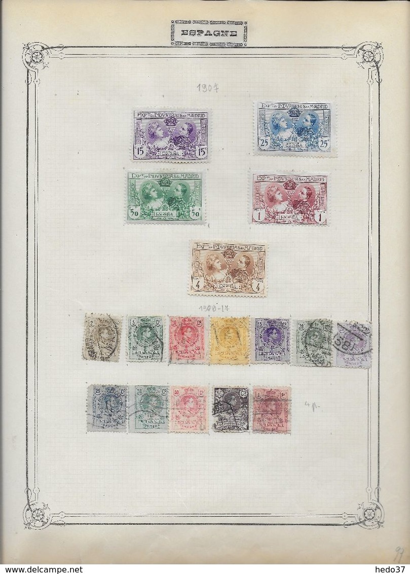 Espagne - Collection Vendue Page Par Page - Timbres Oblitérés / Neufs * - B/TB - Collections