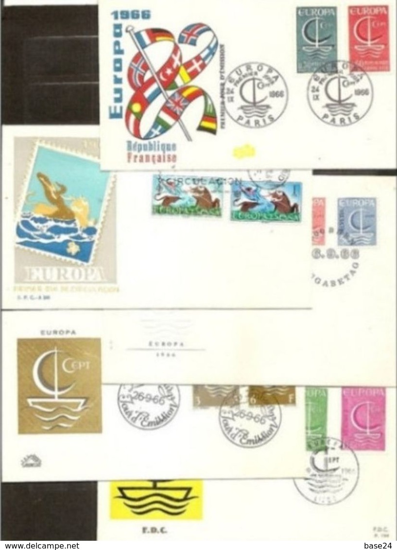 1966 Europa CEPT Europe ANNATA  YEAR 13 FDC Andorra, Belgio, Germania, Francia, Grecia, Italia, Lussemburgo, Monaco..... - 1966