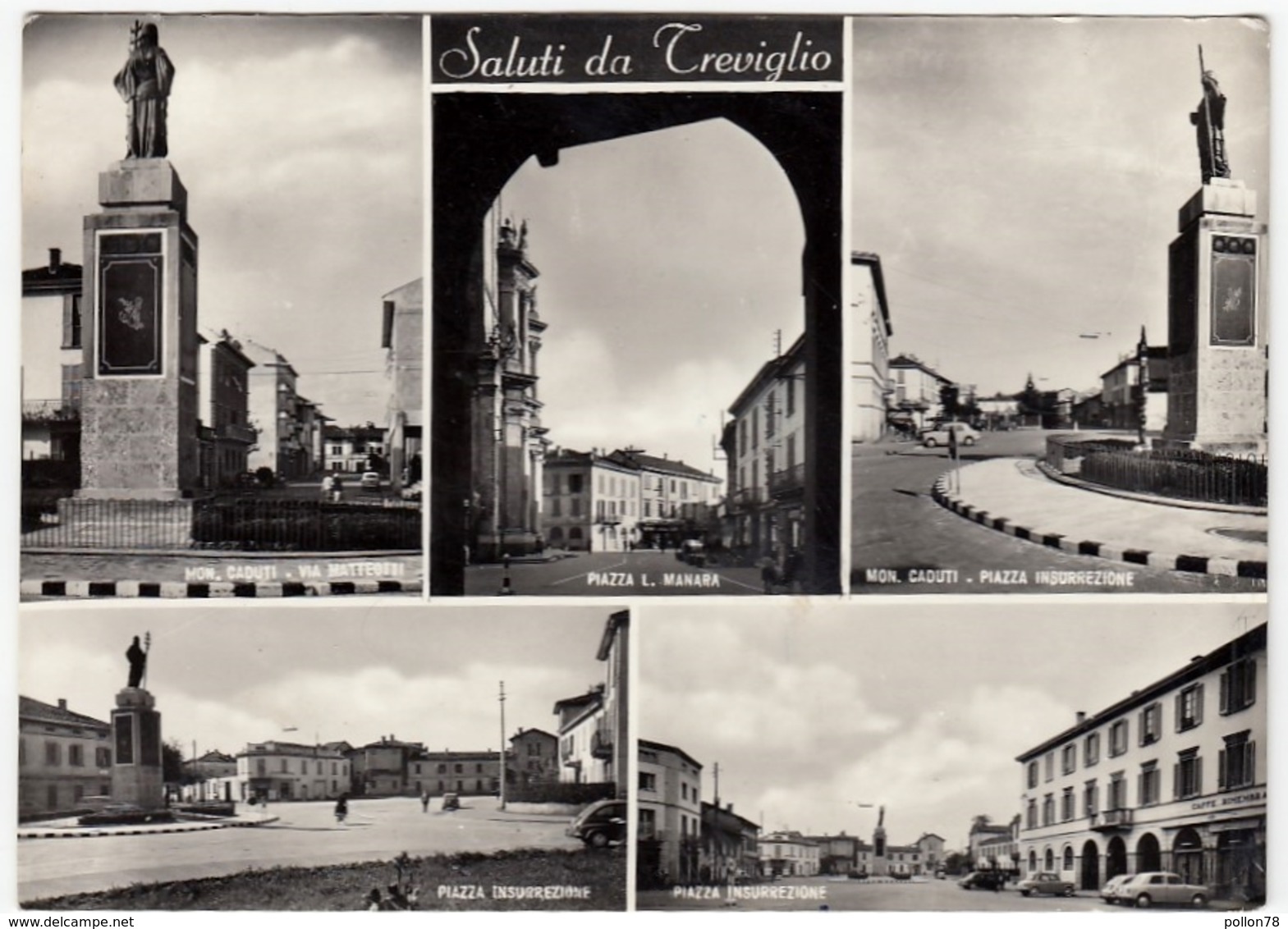 SALUTI DA TREVIGLIO - BERGAMO - 1957 - VEDUTE - Bergamo