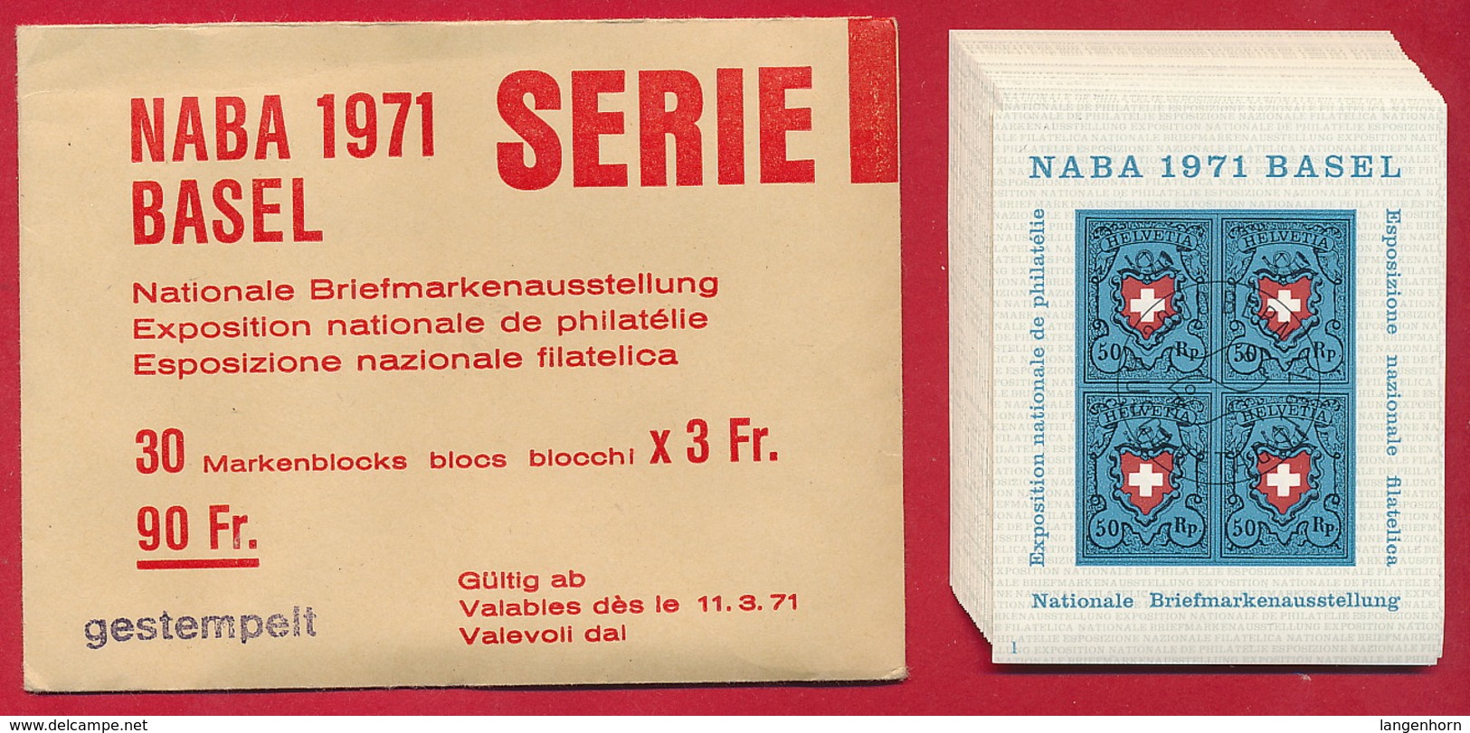 Schweiz Block 21 (30 Stück Mit Nummerierung) ~ Michel 90,-- € - Blocks & Kleinbögen