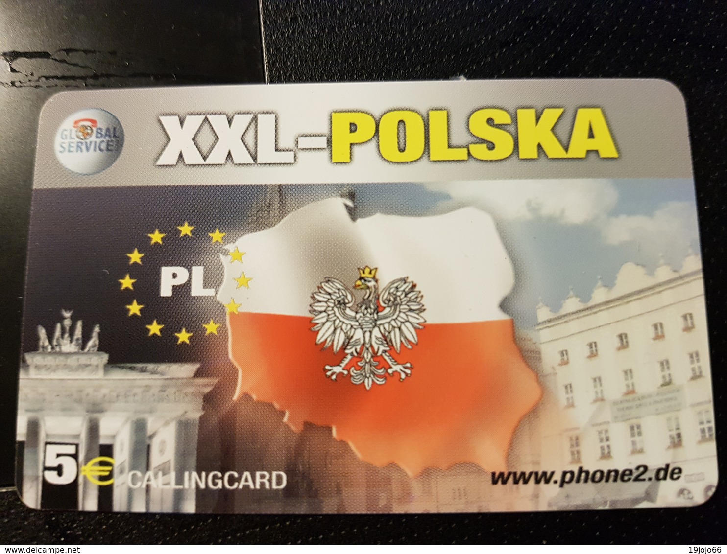 5 Euro XXL Polska  - Brandenburger Tor -  Little Printed  -   Used Condition - [2] Prepaid