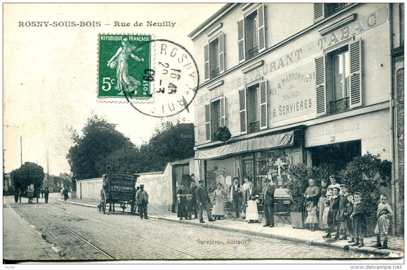 N°60902 -cpa Rosny Sous Bois -rue De Neuilly- - Rosny Sous Bois