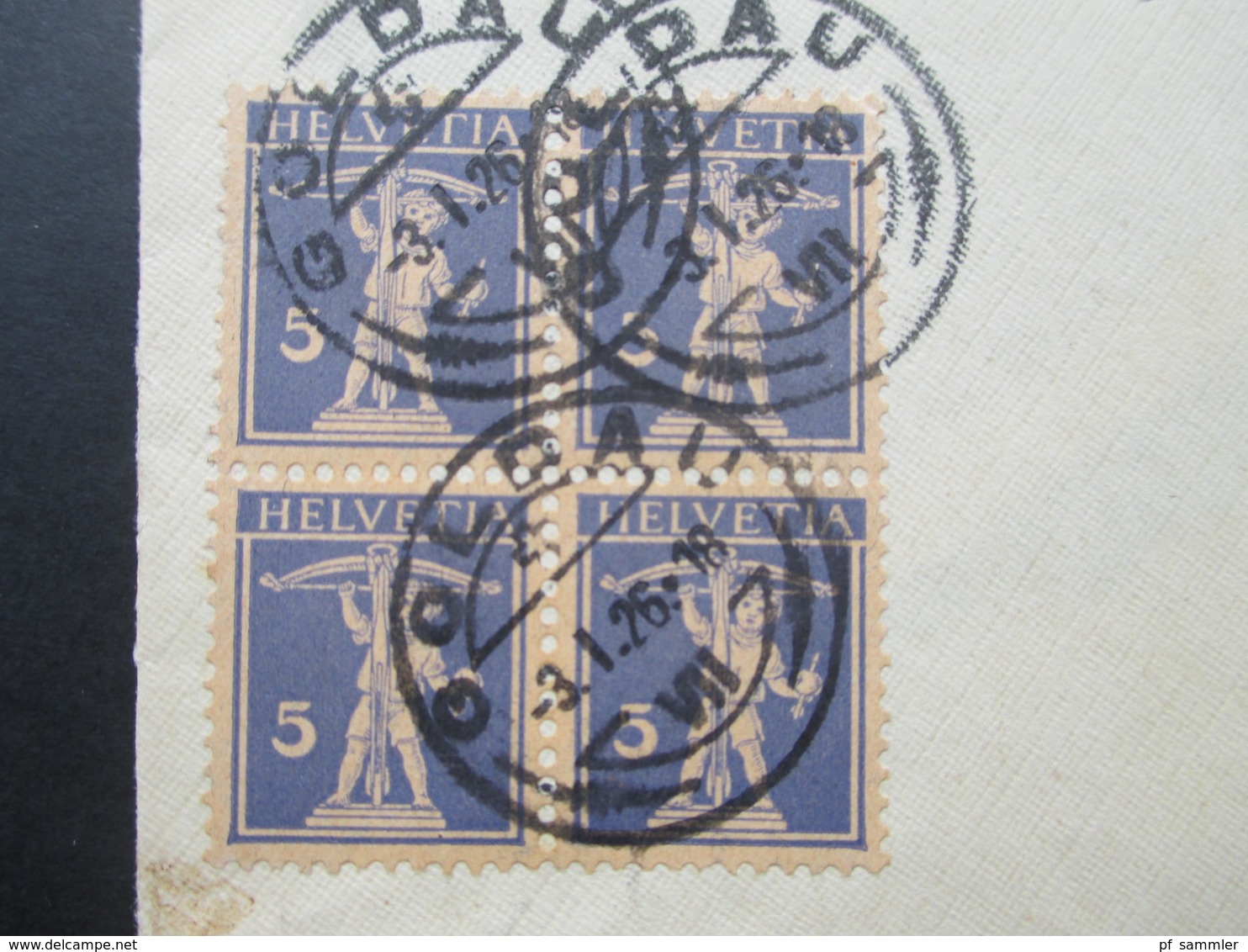 Schweiz 1926 Tellknabe Als Viererblock! Stempel Goldau - Briefe U. Dokumente