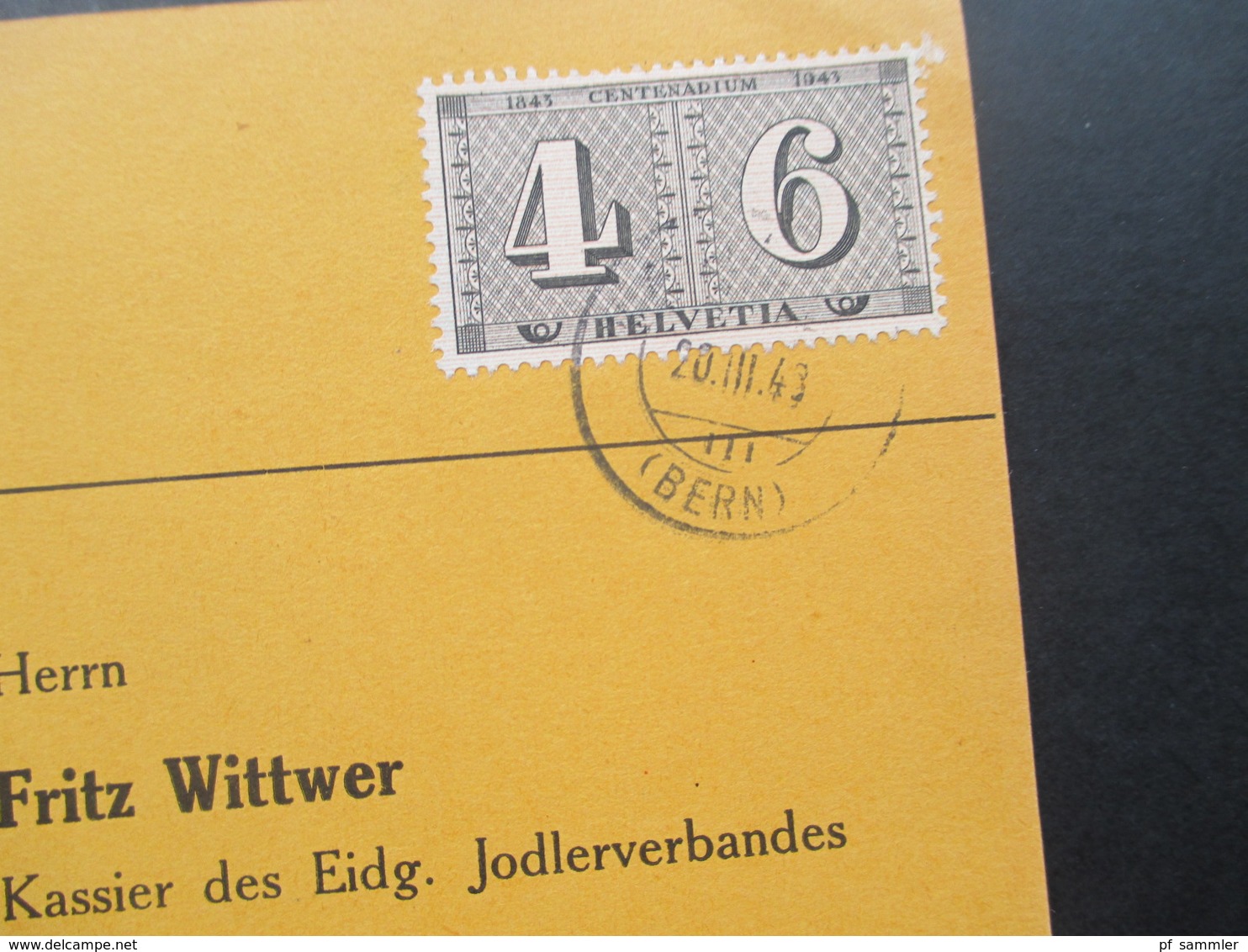 Schweiz 1943 Postkarte Des Eidg. Jodlerverbandes. Mit Wappen Des E.J.V. - Covers & Documents