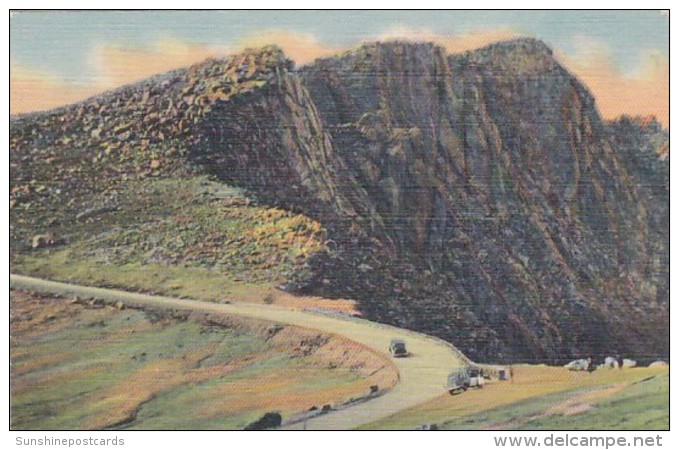 Colorado Pikes Peak Auto Highway At The Bottomless Pit Curteich - Rocky Mountains