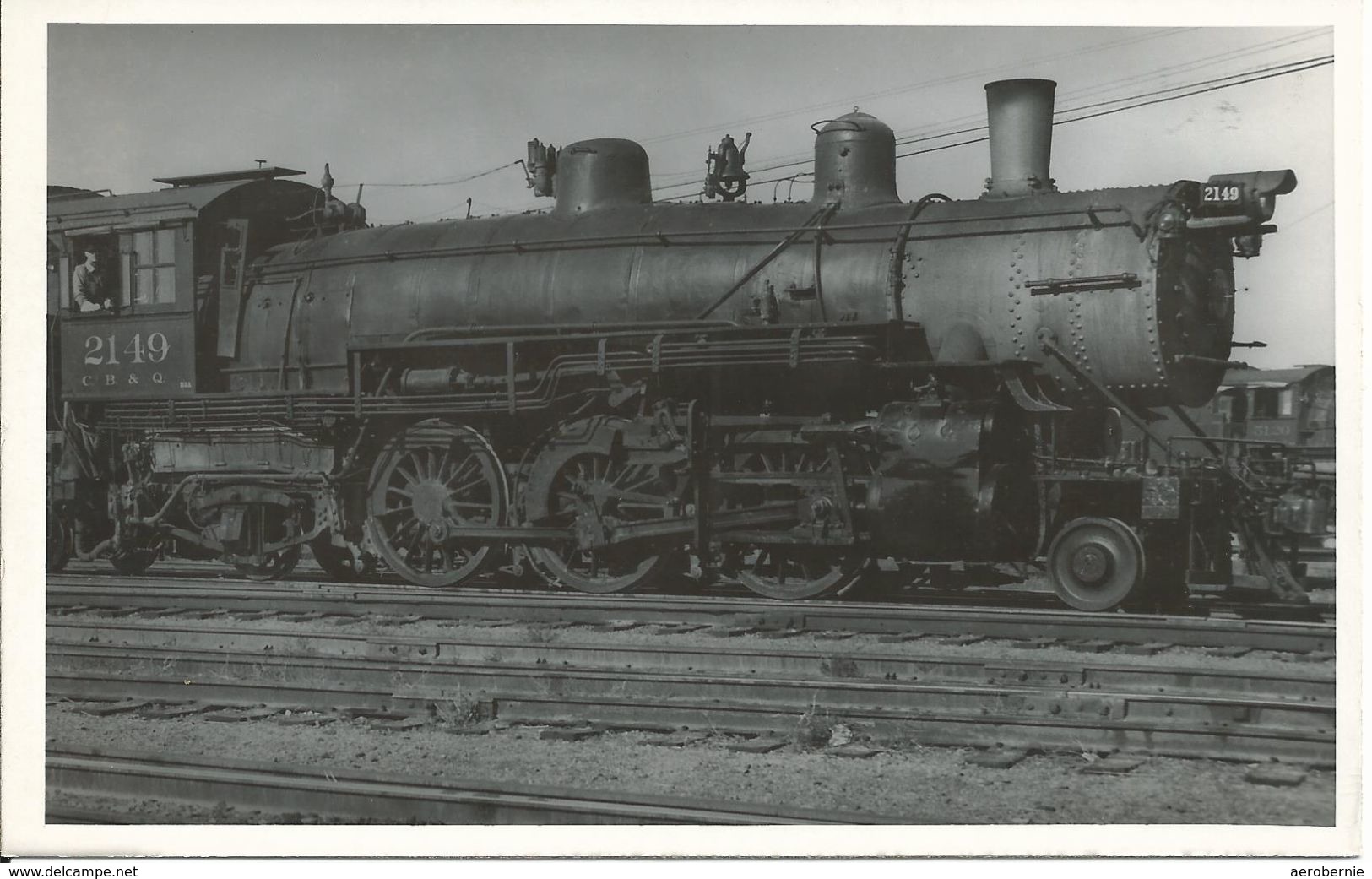 Fotopostkarte AURORA STATION - Engine # 2149 / Chicago, Burlington & Quincy Railraod 1964 - Eisenbahnen