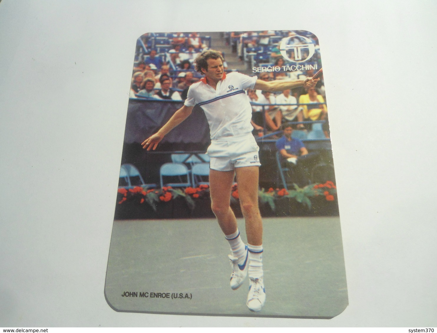 JOHN MC ENROE - SERGIO TACCHINI - TENNIS  - -    STICKER  ADESIVO  AUTOCOLLANT - PUBBLICITARIO - Pegatinas