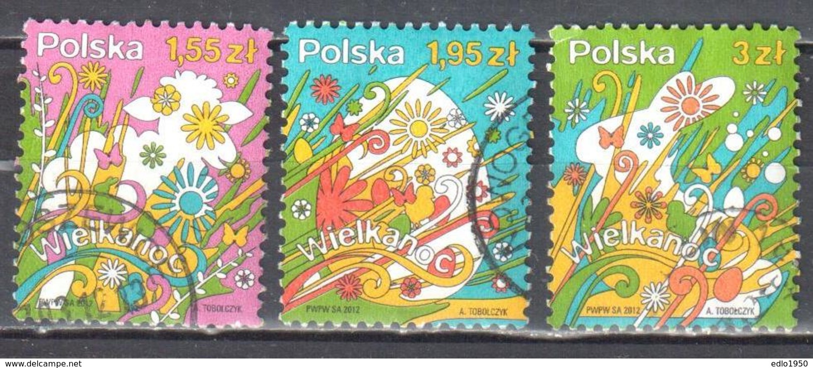 Poland 2012 - Easter Butterfly  Mi. 4550-4552 - Used - Oblitérés