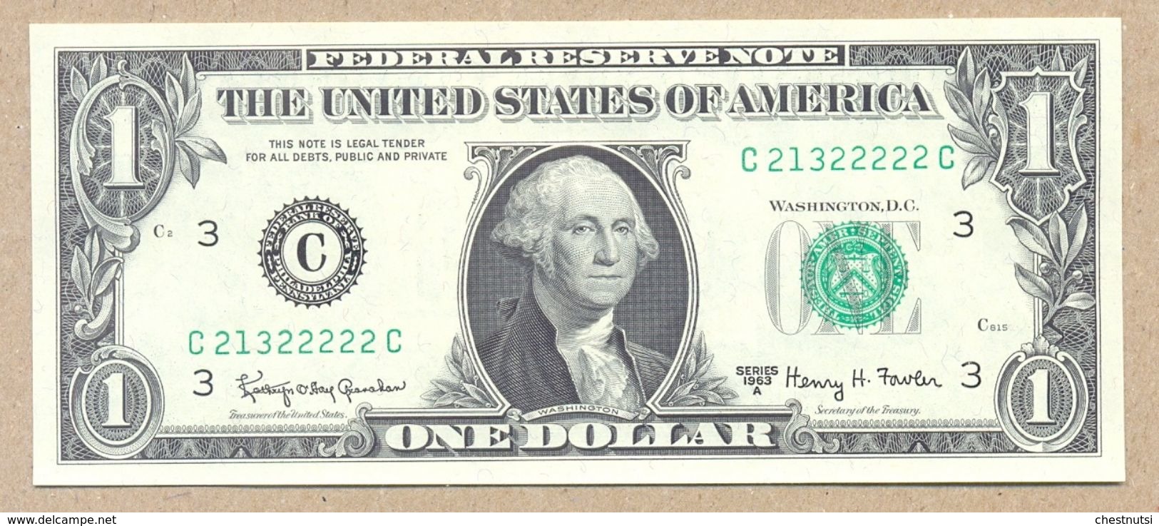 United States Fr#1901C  $1 1963 A  PHILADELPHIA  (C..22222C)  UNC - Federal Reserve Notes (1928-...)