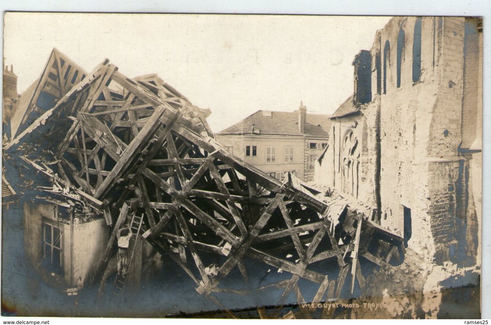 (63) CPA Photo Troyes Eglise St Jean Effondrée 1911  (Bon Etat) - Troyes