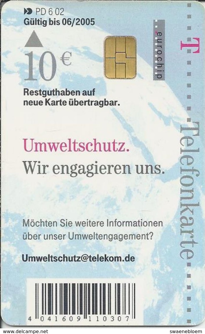 DE.- Telefonkarte 10 DM. Umweltschutz. Wir Engagieren Uns. Duitsland. T. Service. Deutsche Telecom. PD 6 02. - P & PD-Serie : Sportello Della D. Telekom