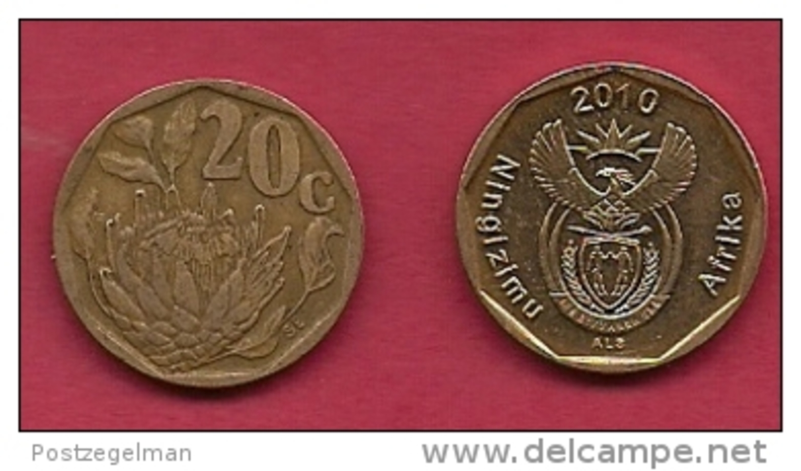 SOUTH AFRICA, 2010, 3 Off Nicely Used Coins 20 Cent C2106 - South Africa