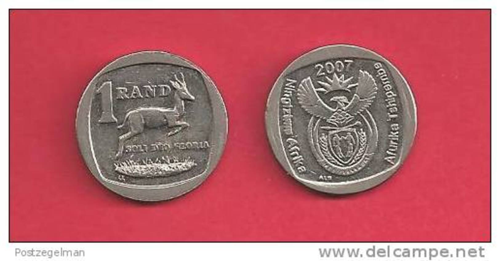 SOUTH AFRICA  2007 Nicely Used 1 Rand Coin, C1367 - Zuid-Afrika
