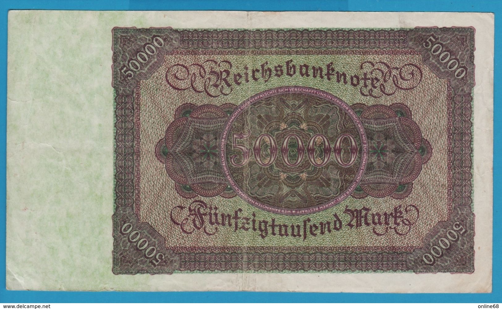 DEUTSCHES REICH 		50000 Mark 19.11.1922	No D.06040458 P# 80 Bürgermeister Brauweiler - 50000 Mark