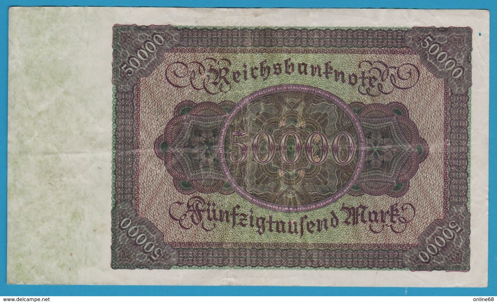 DEUTSCHES REICH 		50000 Mark 19.11.1922	No E.01151903 P# 80 Bürgermeister Brauweiler - 50.000 Mark