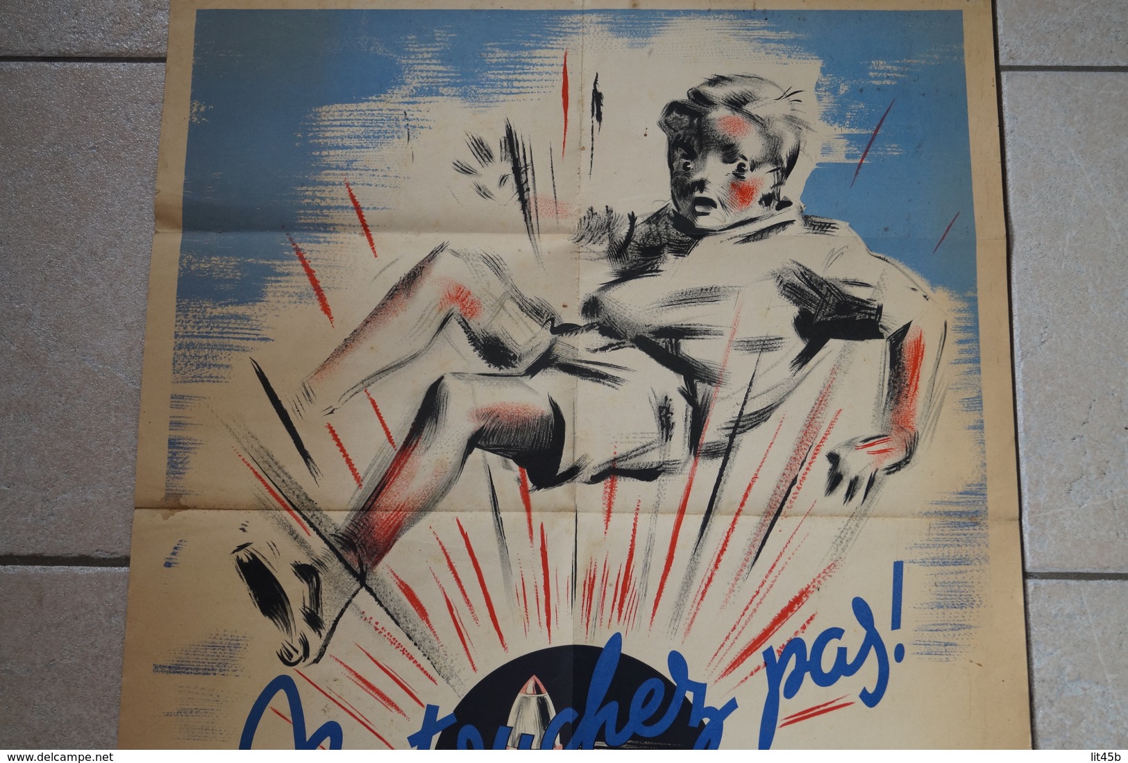 RARE Ancienne Affiche Originale Du Début 20 Iem.Affiche Marci Bruxelles,ne Touchez Pas,danger De Mort - Affiches