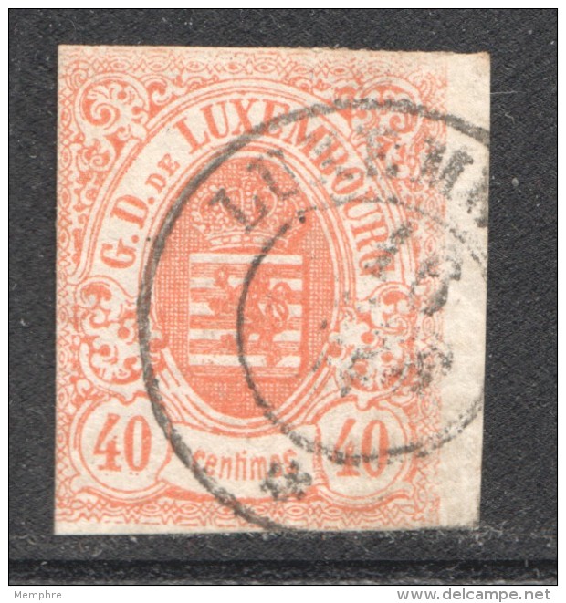 Luxembourg  Armoiries 40 Cent  No 11 Oblitéré - 1859-1880 Stemmi