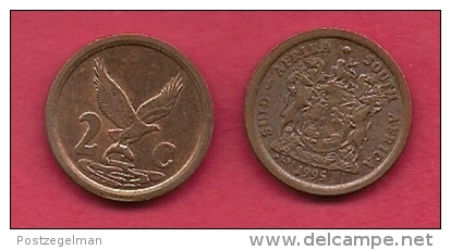 SOUTH AFRICA, 1995, 5 Off Nicely Used Coins 2 Cent C2150 - South Africa