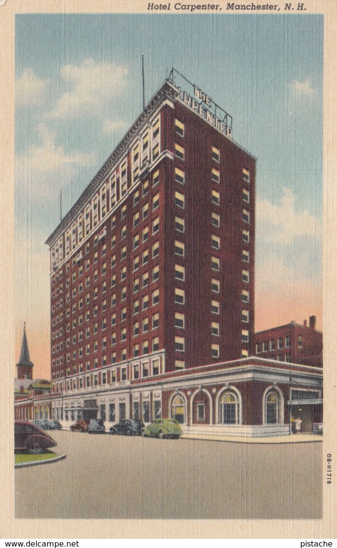 New Hampshire NH Manchester - Carpenter Hotel - VG Condition - Unused - By E.J. Hogg - 2 Scans - Manchester