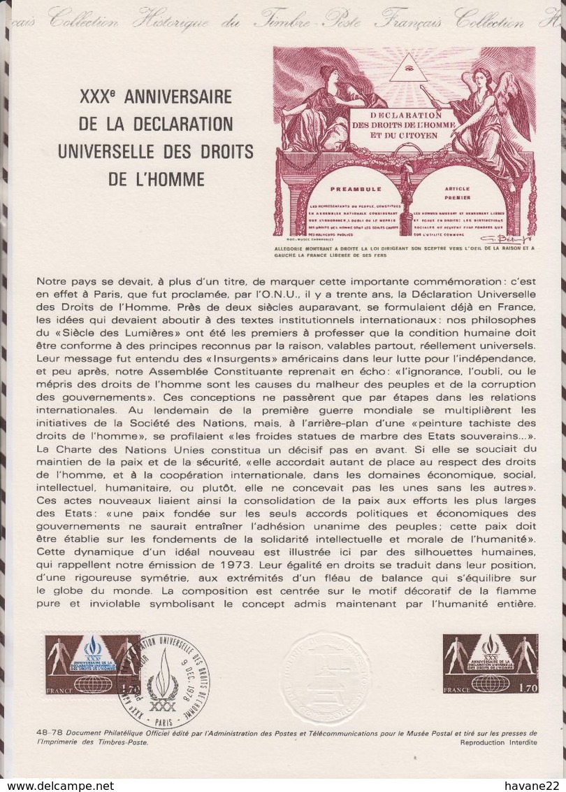 FEUILLET (s) DOCUMENT (s)  PHILATELIQUE(s) 1ER JOURS ANNEE COMPLETE 1978 J'ai Scanné Toutes Les Feuilles.... 56 Scans - Documents De La Poste