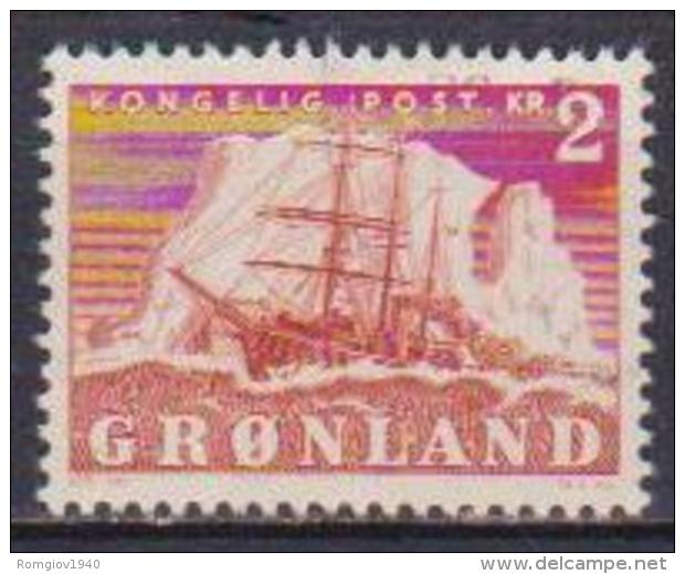 GROENLANDIA  1950 RE FEDERICO IX E VELIERO UNIF. 26 USATO VF - Used Stamps