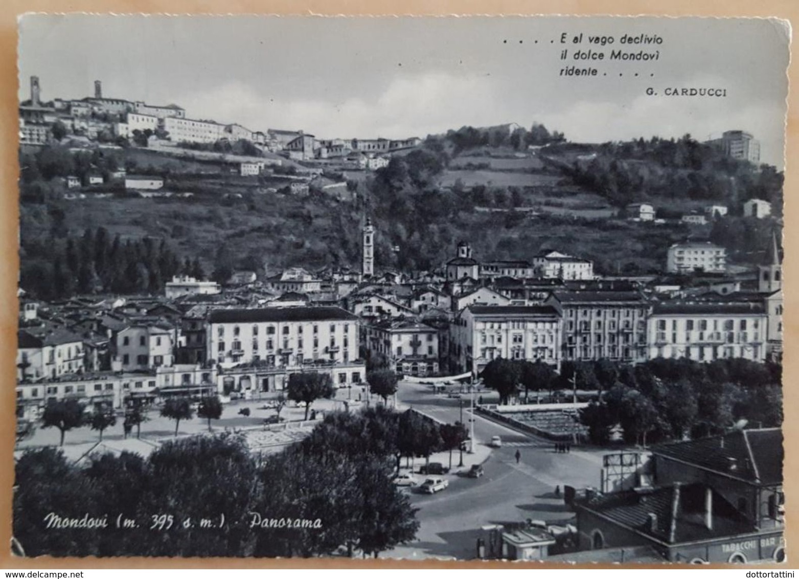 MONDOVI' (Cuneo) - PANORAMA - Stazione Bar Tabacchi - Frase Carducci Vg - Cuneo