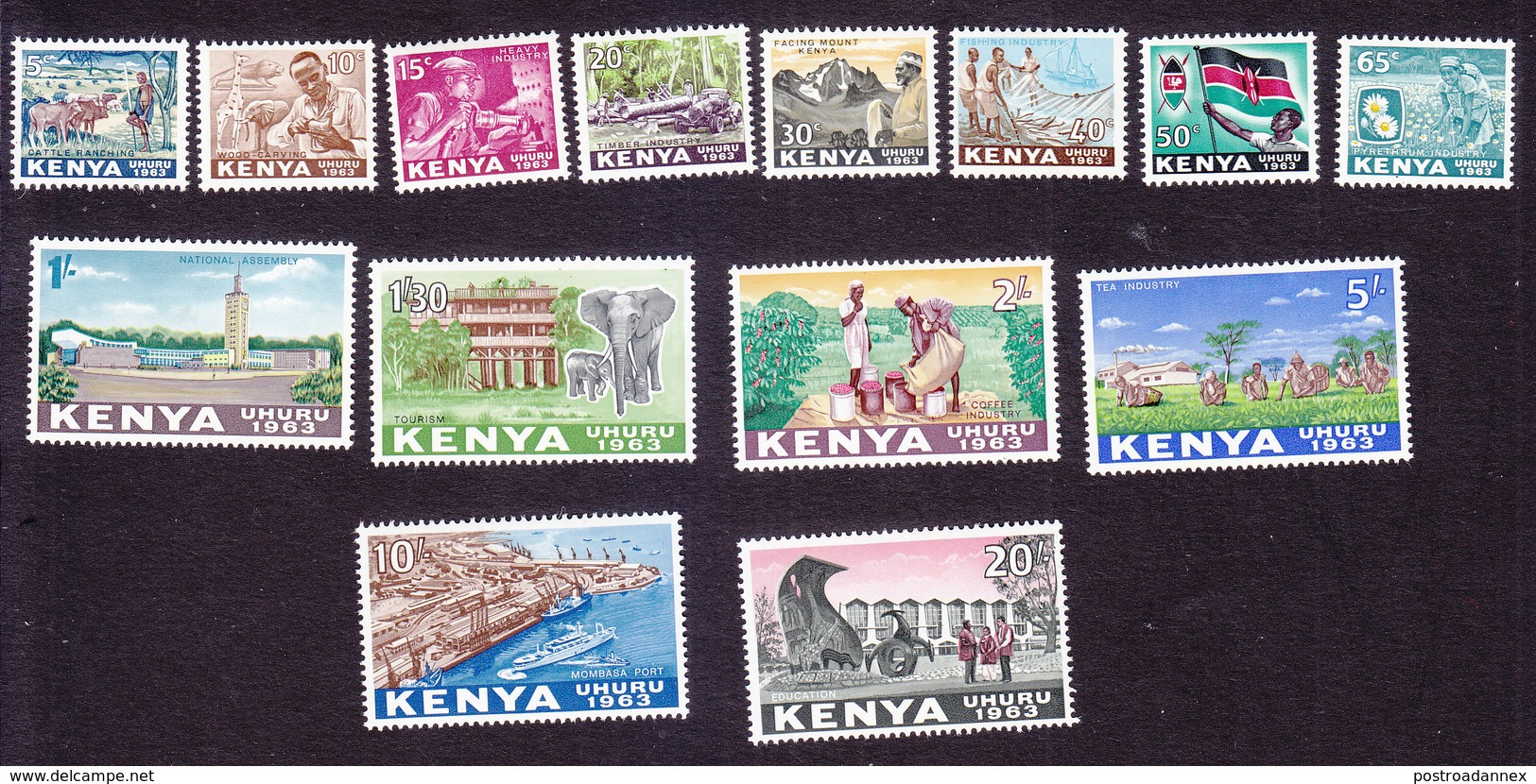 Kenya, Scott #1-14, Mint Hinged, Scenes Of Kenya, Issued 1963 - Kenya (1963-...)