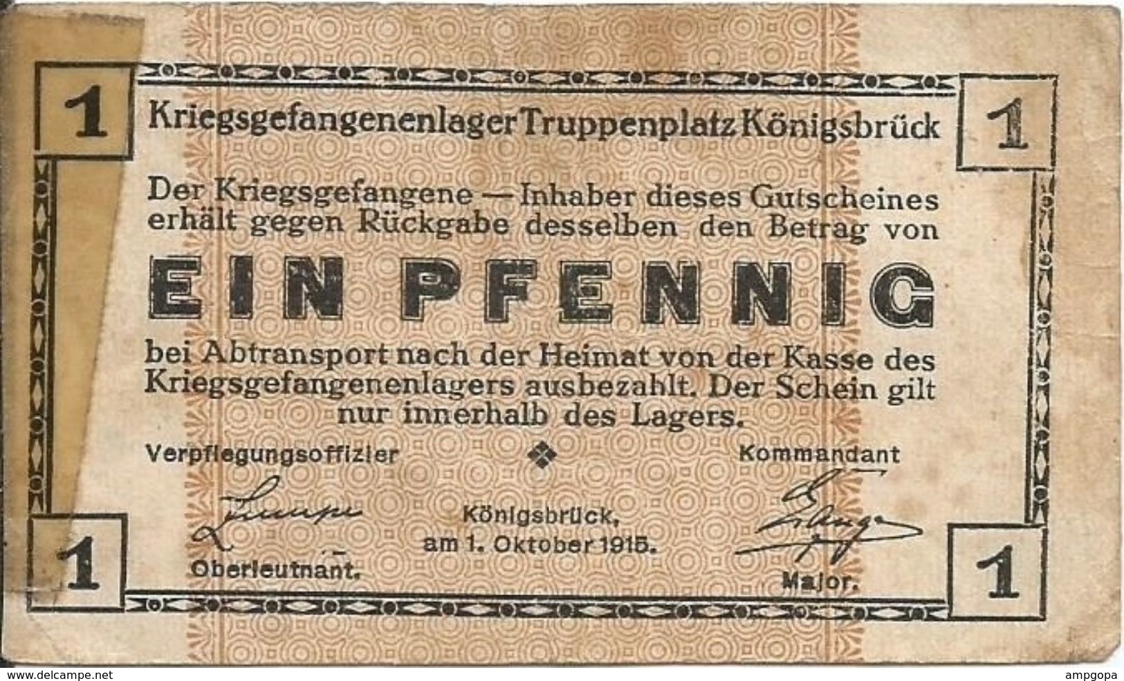 Alemania (notgeld) - Germany 1 Pfennig 1915, Konigsbruck Ref 309-2 - [11] Emisiones Locales