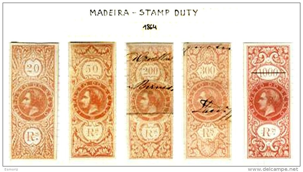 MADEIRA, Stamp Duty, PB 1/5, */o M/U, F/VF, Cat. &euro; 160 - Ongebruikt