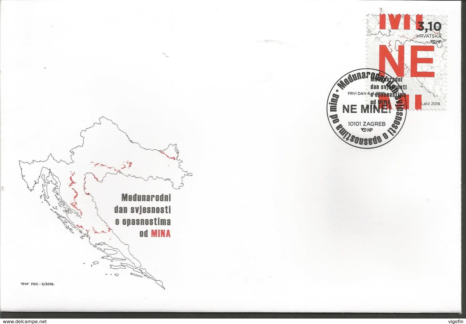 HR 2018-1311 MINE, HRVATSKA CROATIA, FDC - Kroatien