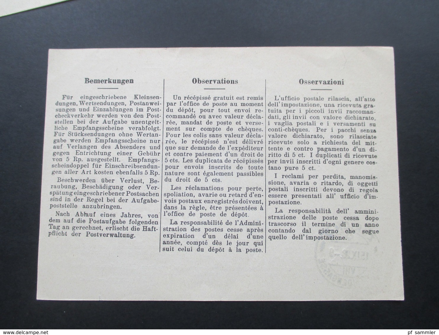 Schweiz 1928 Empfangsschein / Recepisse 2 Stk. Zürich 2 Und 22. - Cartas & Documentos