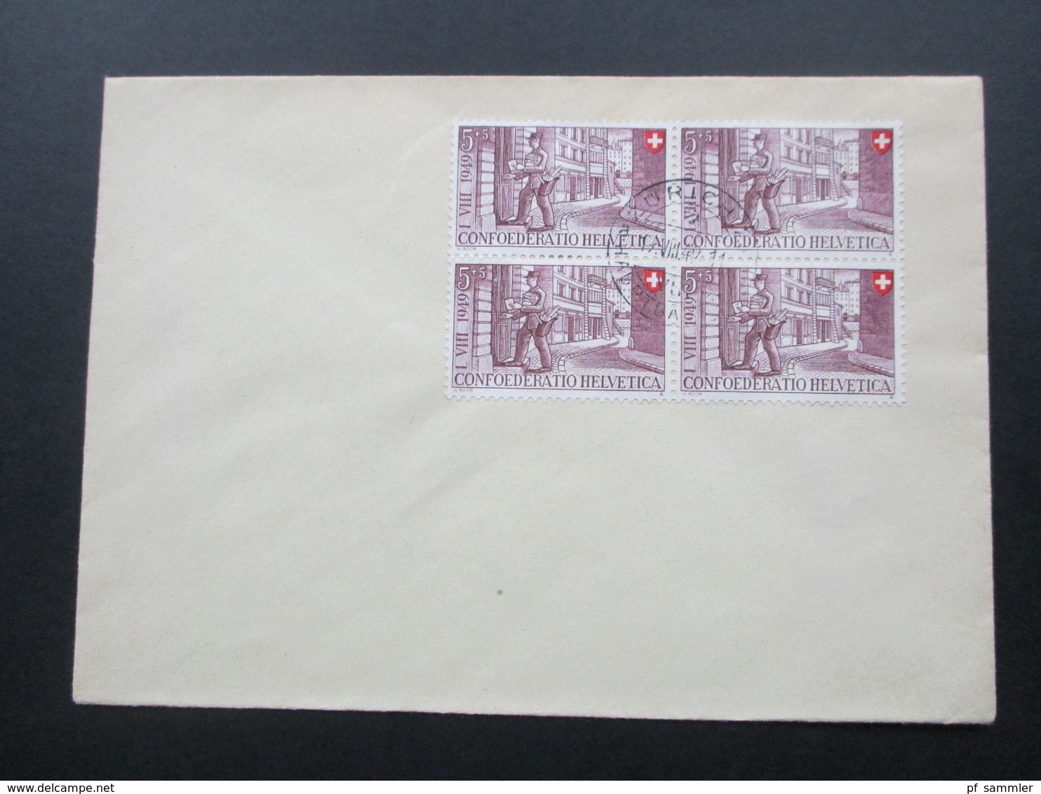 Schweiz 1949 Nr. 525 Als 4er Block! Pro Patria. Blankoumschlag - Storia Postale