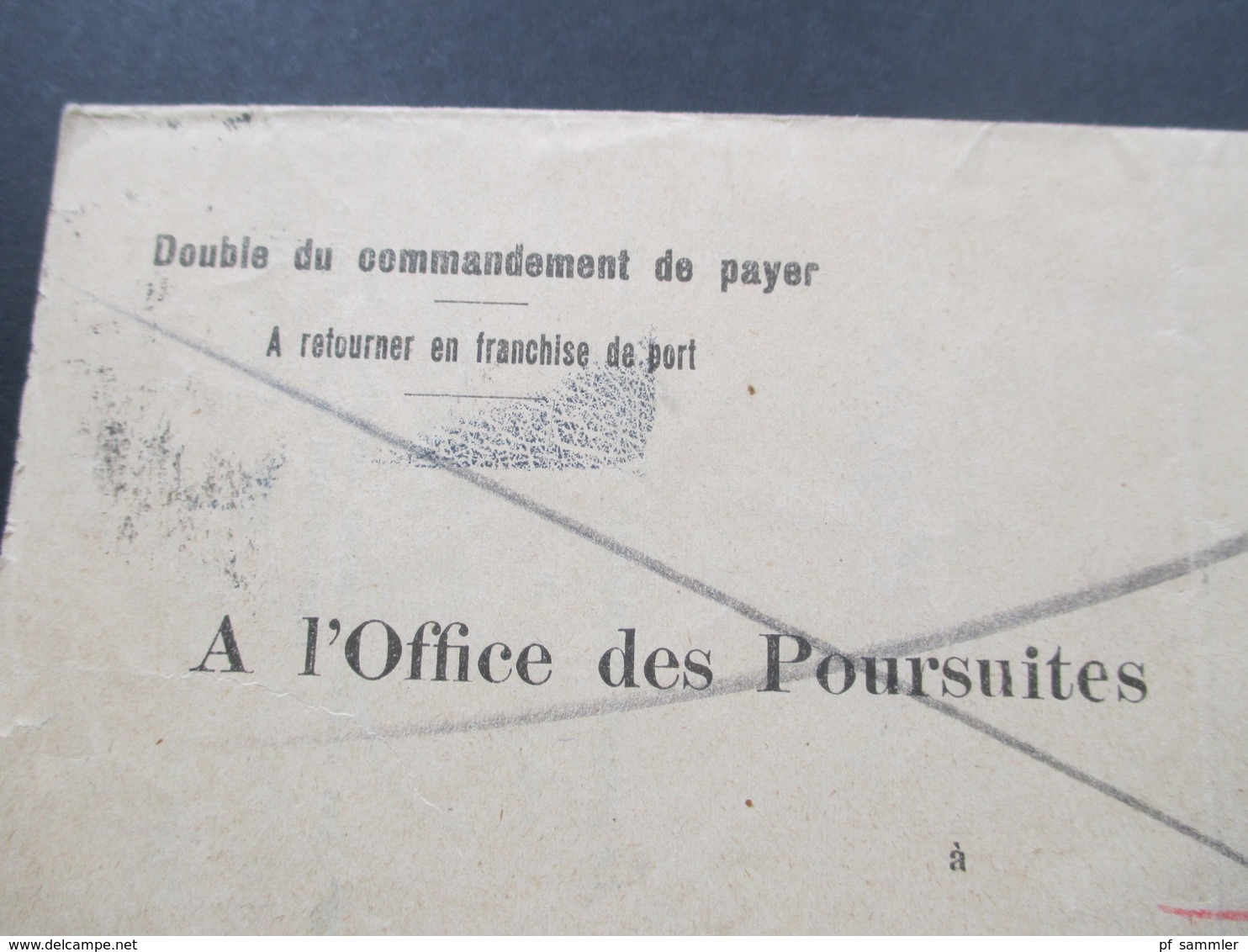 Schweiz Brief 1922 Formular doppelt verwendet! R-Brief. Double du commandement de payer. Monthey