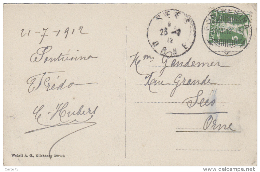 Suisse - Pontresina Gegen Das Rosegtal - Postmarked 1912 - Pontresina