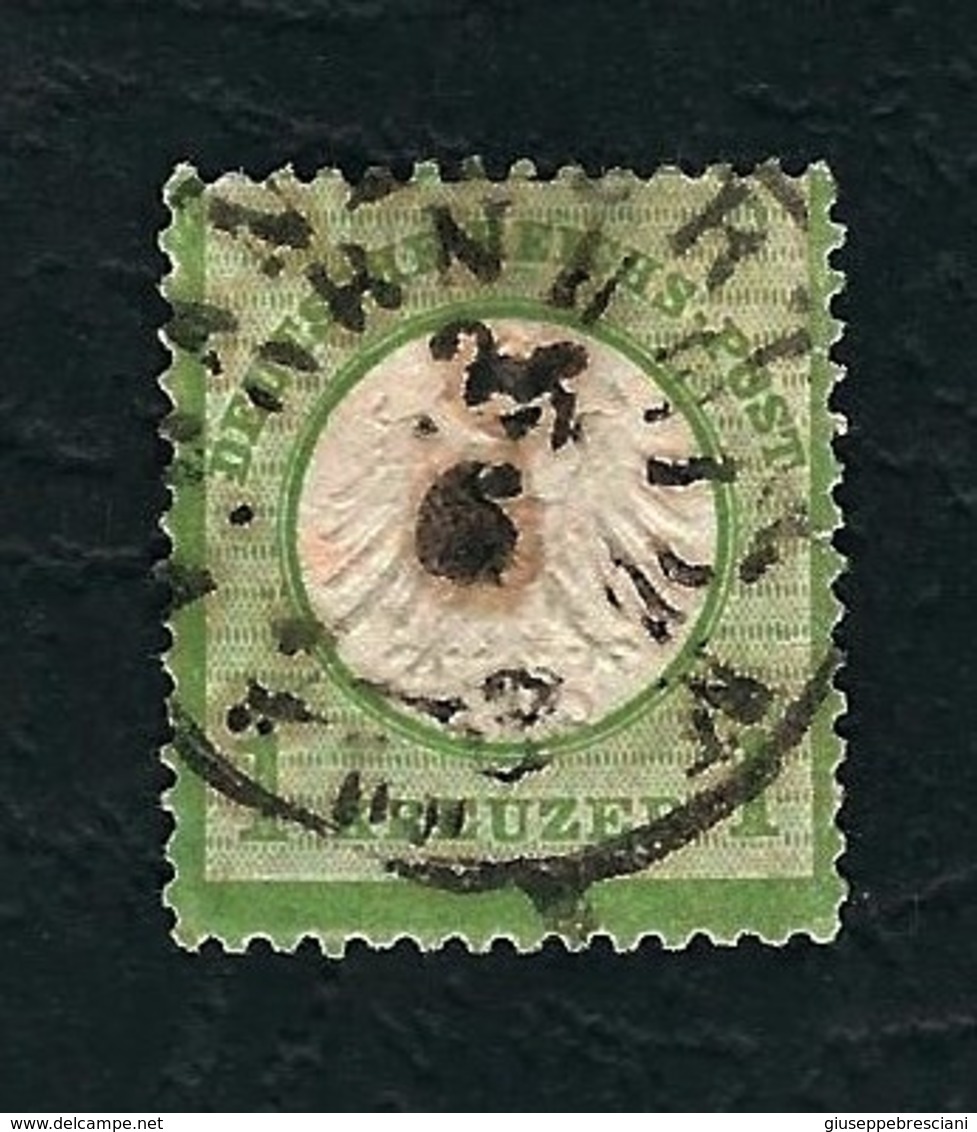 DEUTSCHES REICH 1872 - Aquila A Rilievo In Un Cerchio / Piccolo Scudo Sull'aquila - 1 K. Verde - Michel DR 7 - Usati